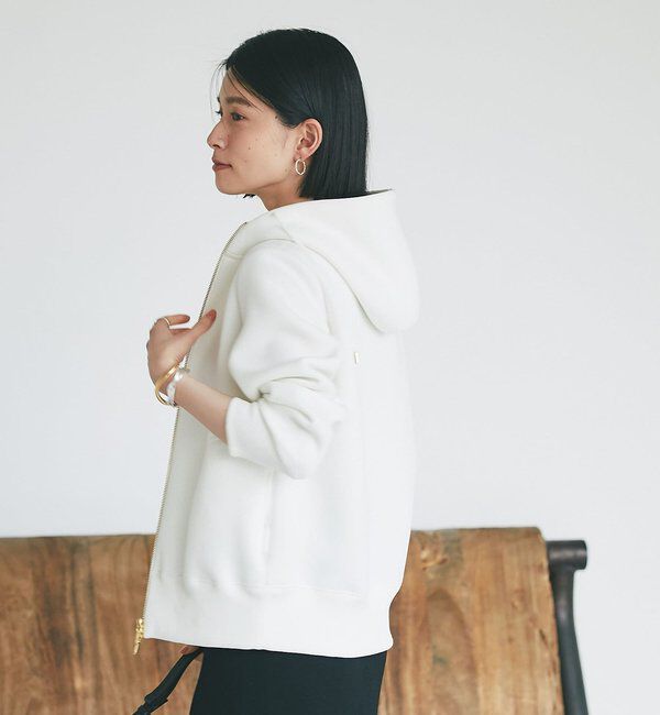  「【WEB限定/キレイめ上品】スポンジダンボールZIPパーカーカットソー」|パーカー|