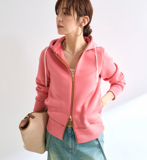  「【WEB限定/キレイめ上品】スポンジダンボールZIPパーカーカットソー」|パーカー|