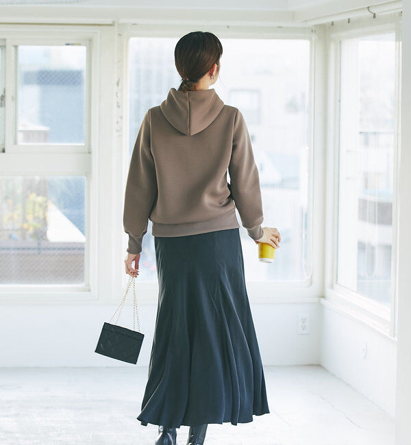  「【WEB限定/キレイめ上品】スポンジダンボールZIPパーカーカットソー」|パーカー|