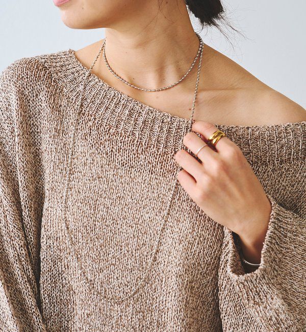  「【アレンジして楽しめる】ボールチェーンロングネックレス」|ブローチ・コサージュ|