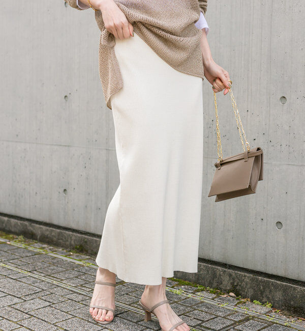  「【マイナス3kg/レビュー高評価☆】リブタイトスカート」|スカート|