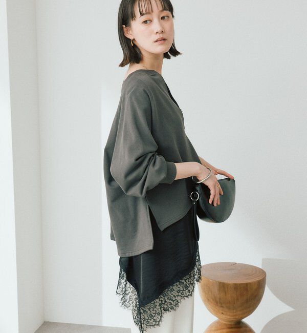  「【大人が着やすい】キーネックオーバースウェット」|Tシャツ・カットソー|