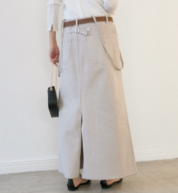  「【MONN.:.(モン)】LOOSE DENIM SKIRT」|スカート|