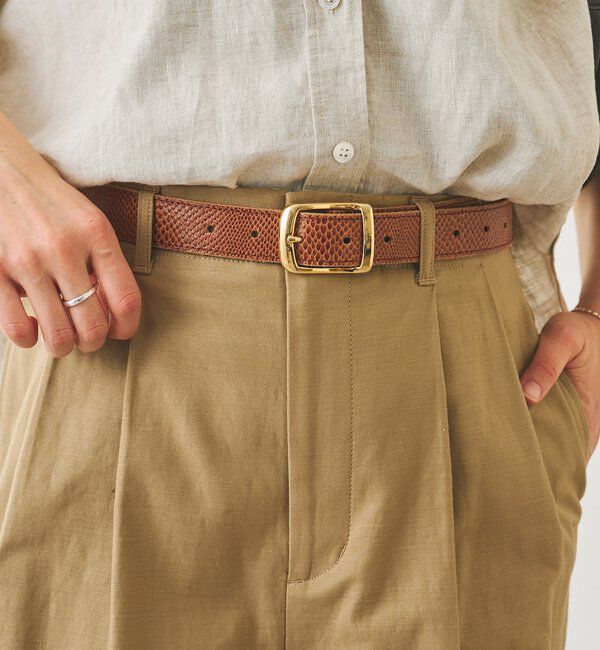  「【MONN.:.(モン)】SHIHOコラボ型押しベルト」|ベルト|キャメル