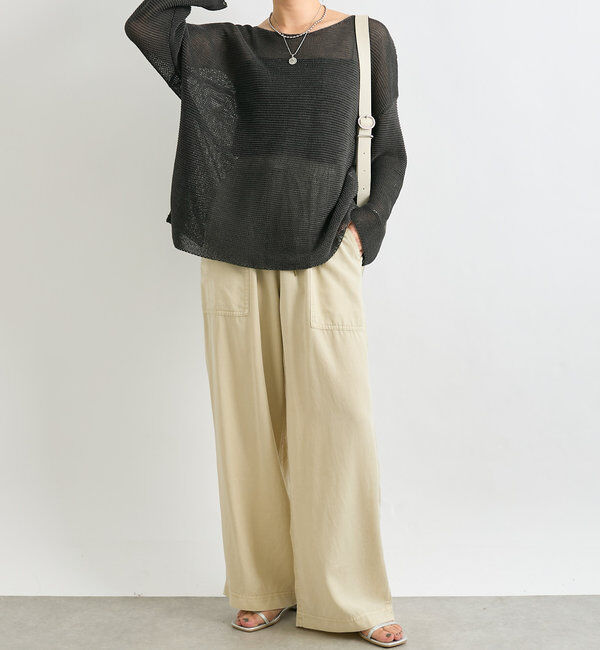  「【セットアップ可能】ガーメントダイワイドパンツ」|チノ|