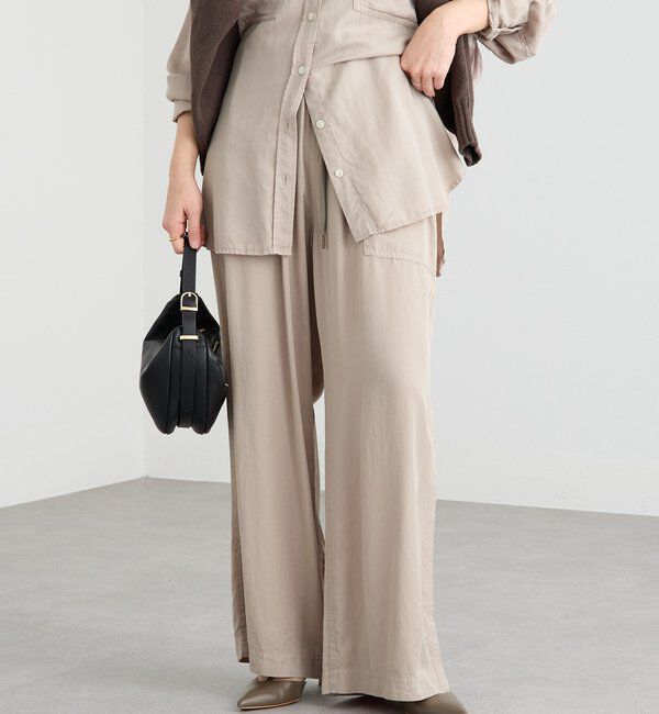  「【セットアップ可能】ガーメントダイワイドパンツ」|チノ|
