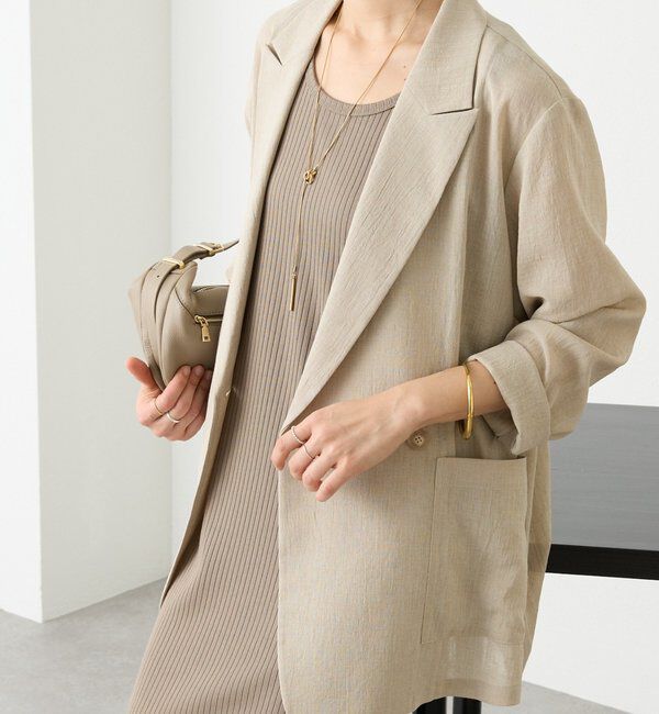  「予約【新色追加/ウォッシャブル】シアースラブオーバージャケット」|テーラードジャケット|ベージュ