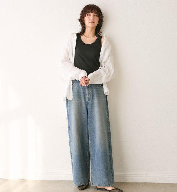  「【コーデのポイントに】ラメリブタンクトップ」|キャミソール|