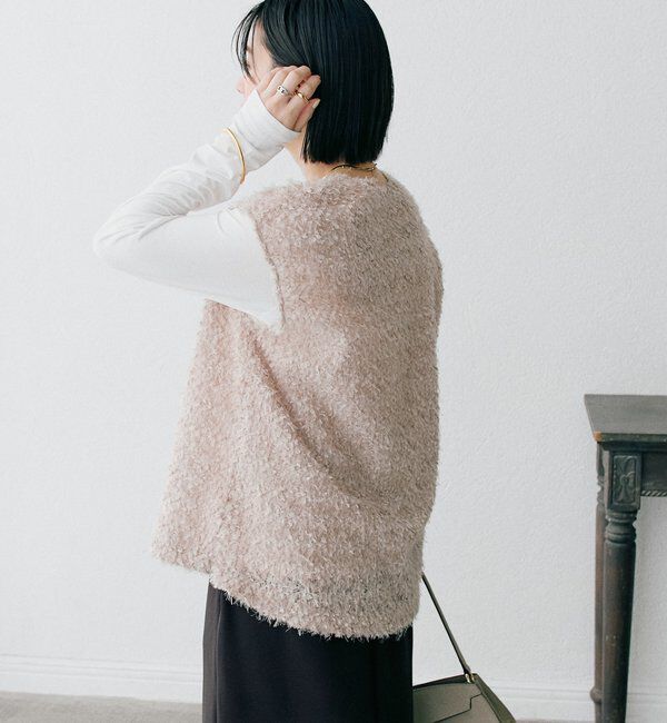  「【新色追加/着映え】フェザーチュールベスト」|ベスト・ジレ|