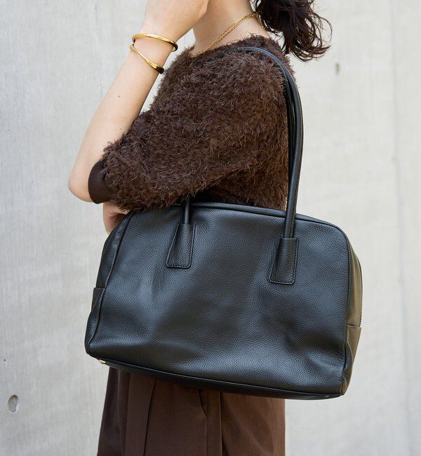  「【収納力◎】ロングハンドルレザーボストン」|ショルダー・メッセンジャー|