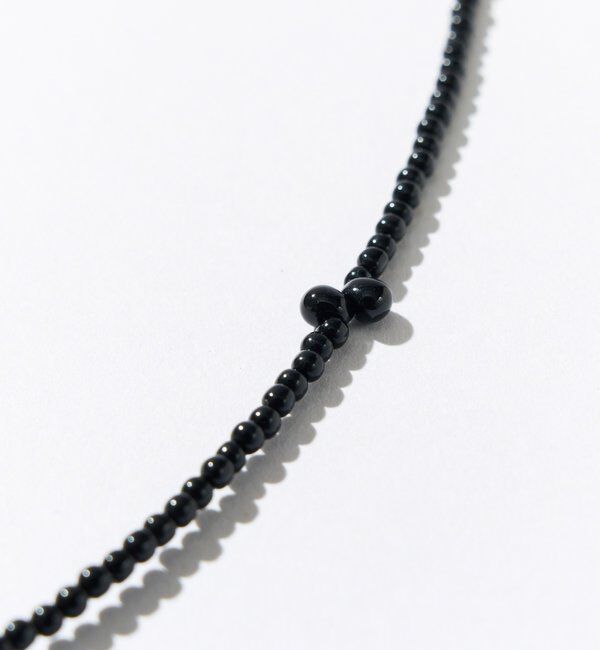  「【モードな印象】ブラックビーズアクセントチョーカー」|ブローチ・コサージュ|