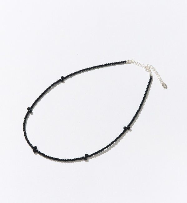  「【モードな印象】ブラックビーズアクセントチョーカー」|ブローチ・コサージュ|