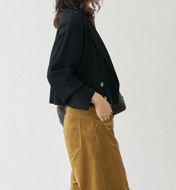  「【季節の変わり目に/接触冷感】ショートニットジャケット」|テーラードジャケット|