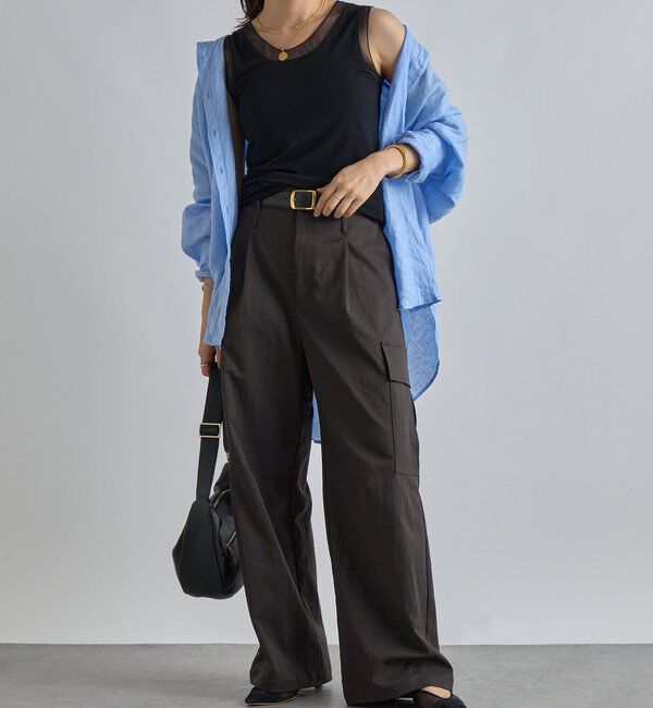  「【抜け感】チュールコンビタンク」|キャミソール|