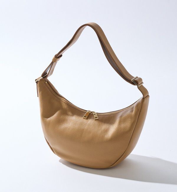  「【軽量◎】カーブレザーショルダーバッグ」|クラッチバッグ|