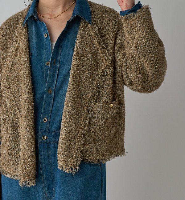  「【品のある着こなしに】リンクスツイードカーデ」|カーディガン|