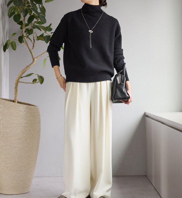  「【5色展開/万能トップス】ウール100NEWボトルネックニット」|ニット・セーター|