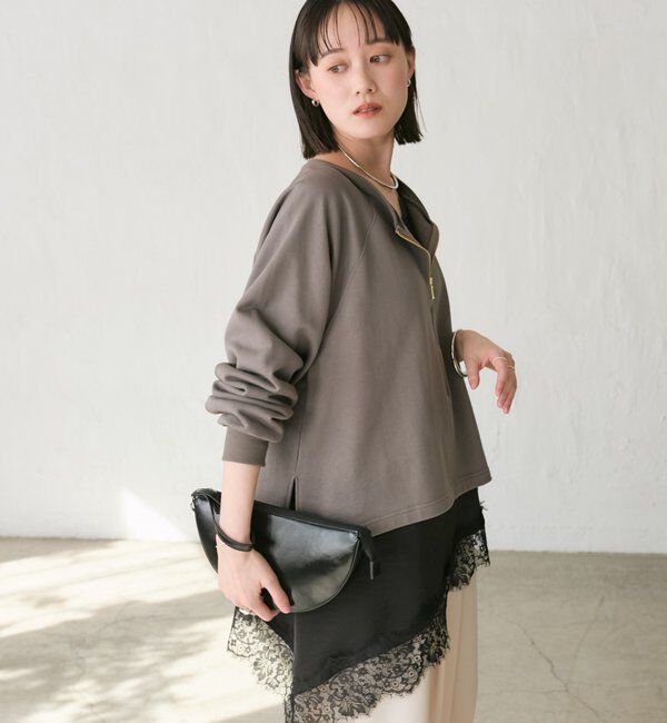  「【新色追加/抜け感◎】ハーフZIPスウェット」|Tシャツ・カットソー|