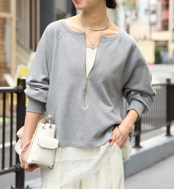  「【新色追加/抜け感◎】ハーフZIPスウェット」|Tシャツ・カットソー|