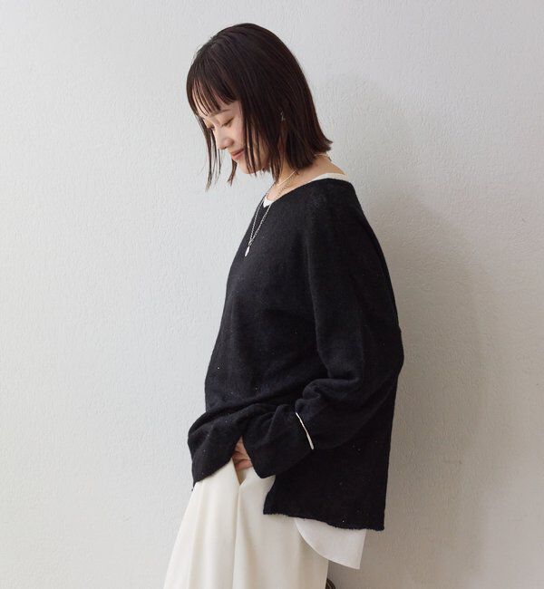  「【リニューアル】2wayスパングルシアーニット」|ニット・セーター|