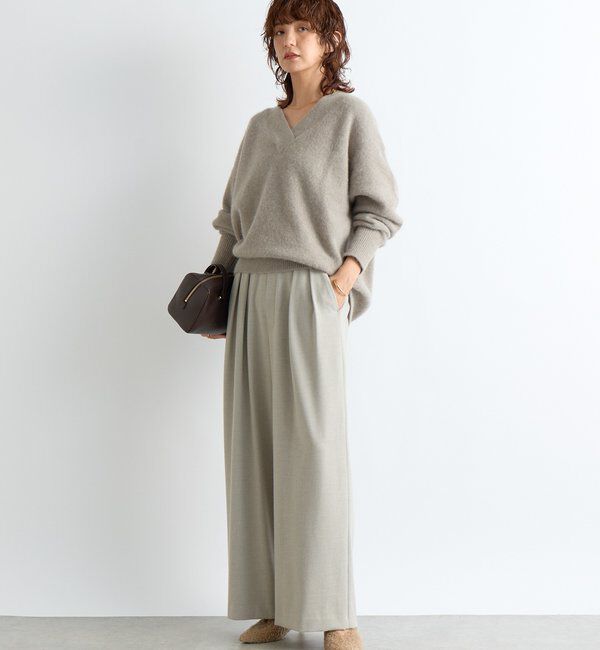  「【最高気温5度の寒い日に！/すっきり見え】ウォームタックワイドスラックス」|チノ|