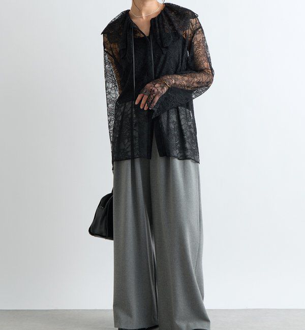  「【最高気温5度の寒い日に！/すっきり見え】ウォームタックワイドスラックス」|チノ|