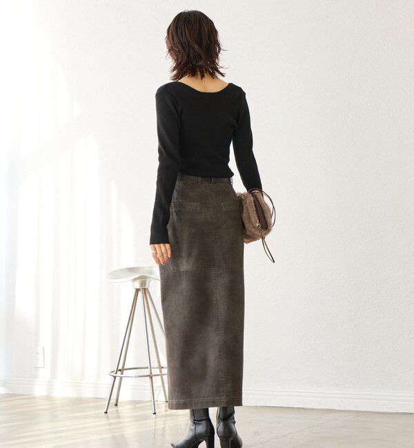  「【女性らしい抜け感】スクエア2WAYリブニット」|ニット・セーター|