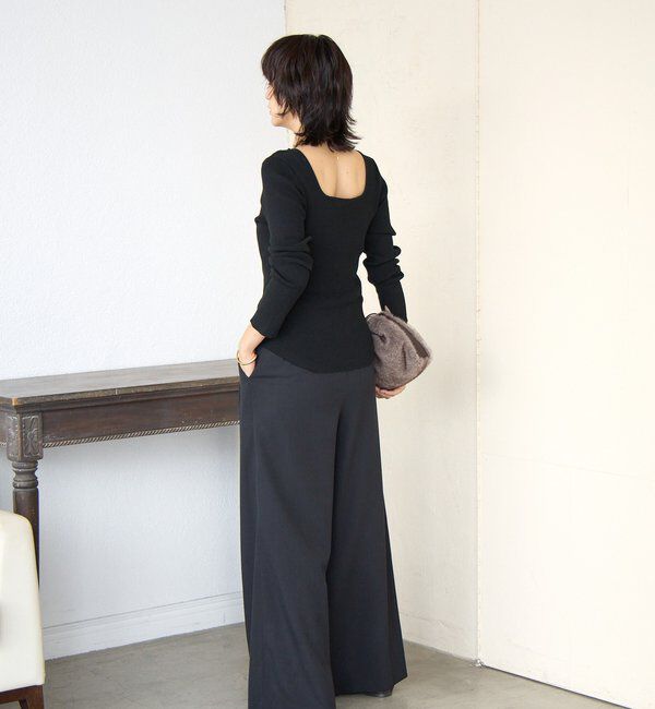  「【女性らしい抜け感】スクエア2WAYリブニット」|ニット・セーター|