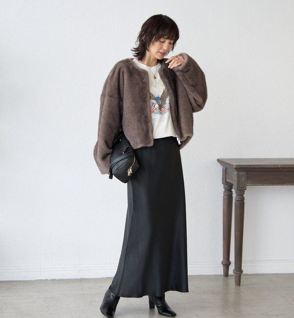  「【シーズンムード高まる】ミンクライクショートコート」|その他|