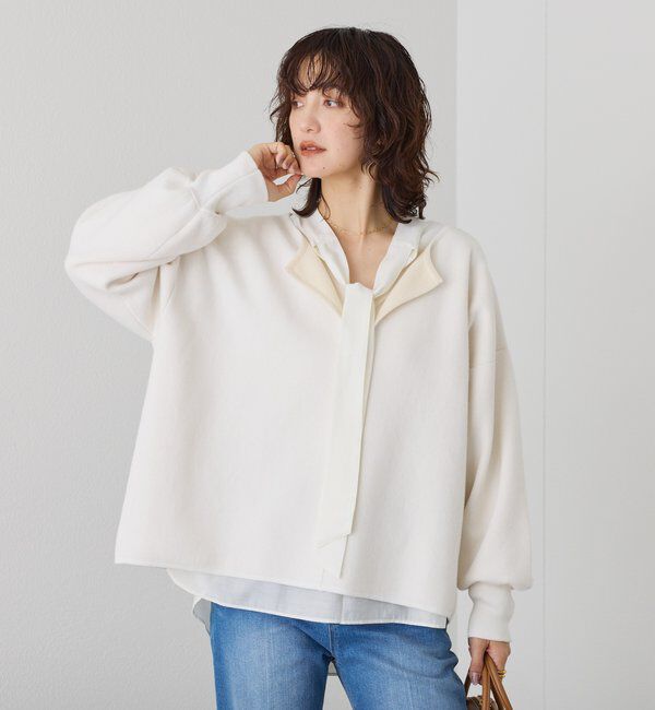  「【オンオフ使える】ナロータイブラウス」|シャツ・ブラウス|