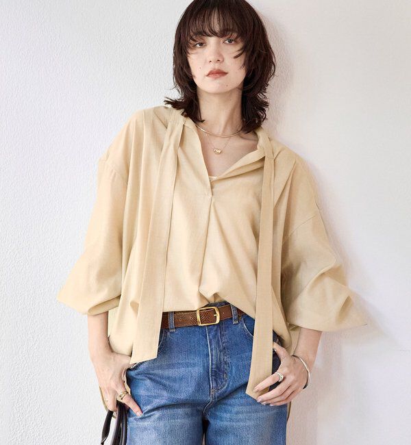  「【オンオフ使える】ナロータイブラウス」|シャツ・ブラウス|