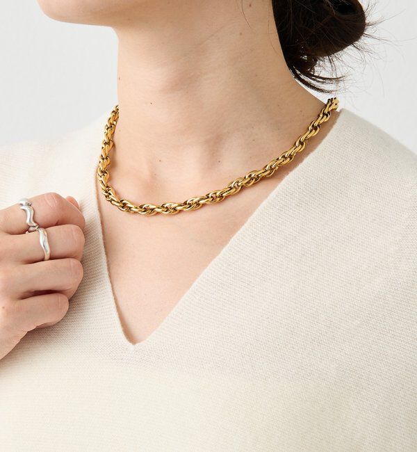  「【R.good（アールドットグッド）】編み込みチェーンネックレス」|ブローチ・コサージュ|