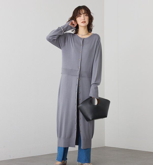  「【羽織としても使える】レイヤードニットワンピース」|ワンピース|
