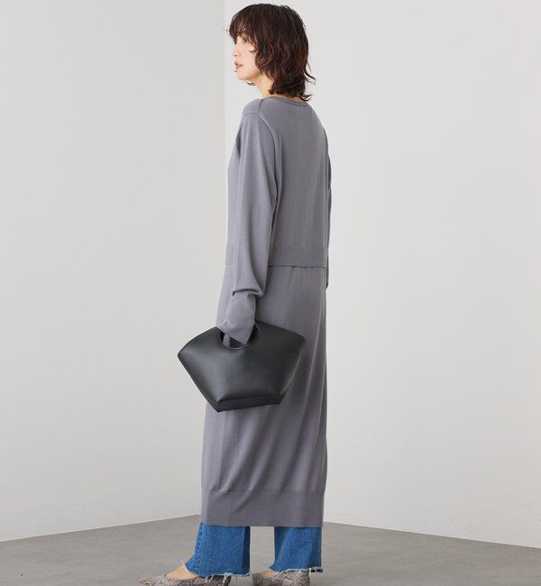  「【羽織としても使える】レイヤードニットワンピース」|ワンピース|