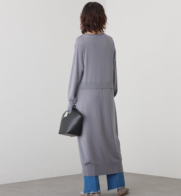  「【羽織としても使える】レイヤードニットワンピース」|ワンピース|