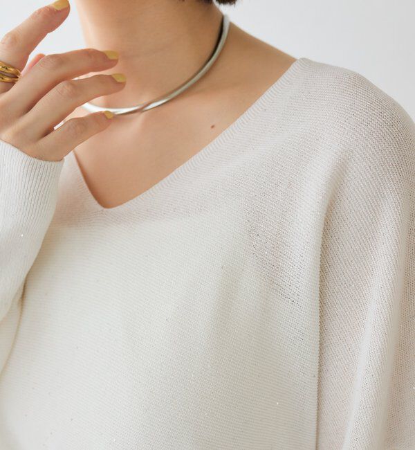  「【華やかな煌めき】ペーパースパングルニット」|ニット・セーター|
