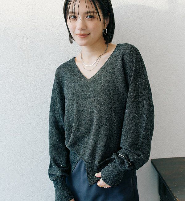  「【華やかな煌めき】ペーパースパングルニット」|ニット・セーター|