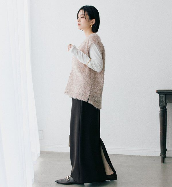  「【ストレスフリー/シーズンレス】ストレッチダンボールIラインスカート」|スカート|