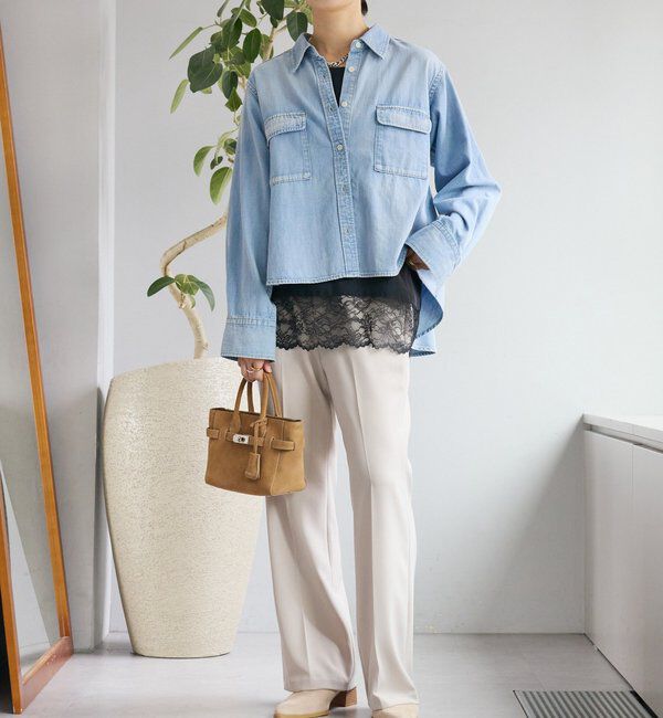  「【RIMH（リムエイチ）】バックフレアショートシャツ」|シャツ・ブラウス|