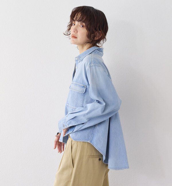  「【RIMH（リムエイチ）】バックフレアショートシャツ」|シャツ・ブラウス|