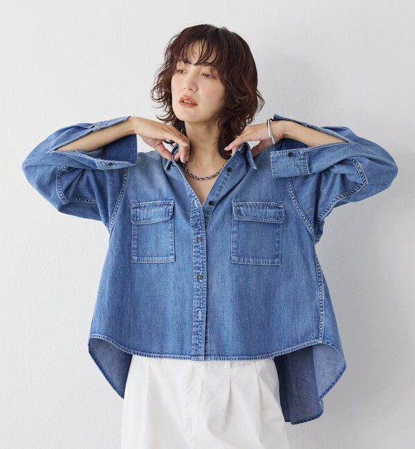  「【RIMH（リムエイチ）】バックフレアショートシャツ」|シャツ・ブラウス|