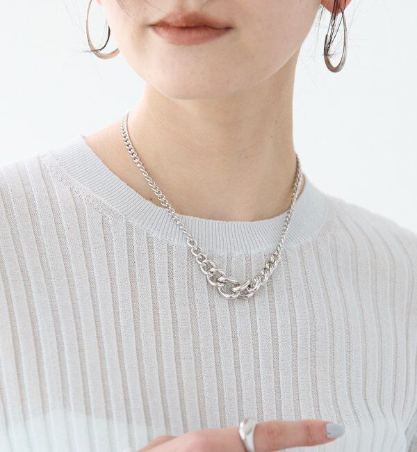  「【顔周りを華やかに】キヘイチェーンショートネックレス」|ブローチ・コサージュ|