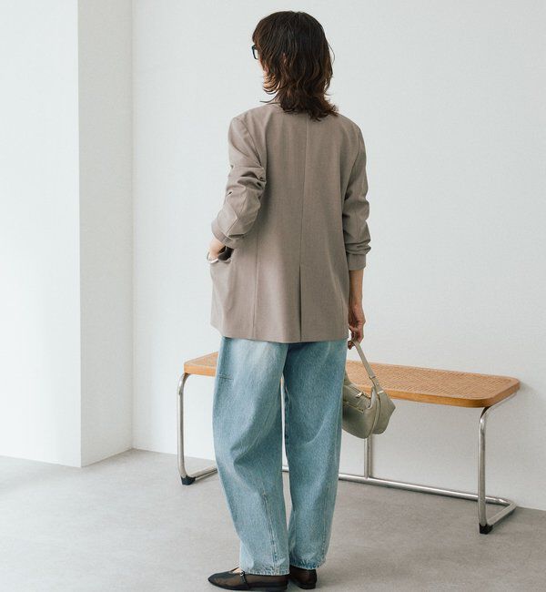  「【オンオフ使える】ドライギャバピークドラペルジャケット」|テーラードジャケット|