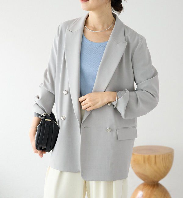  「【オンオフ使える】ドライギャバピークドラペルジャケット」|テーラードジャケット|
