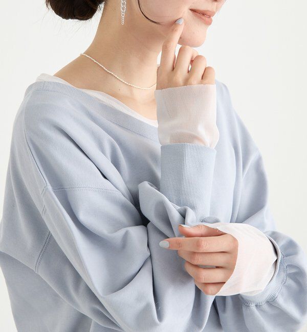  「【レイヤードに最適】チュールキリカエカットソー」|Tシャツ・カットソー|