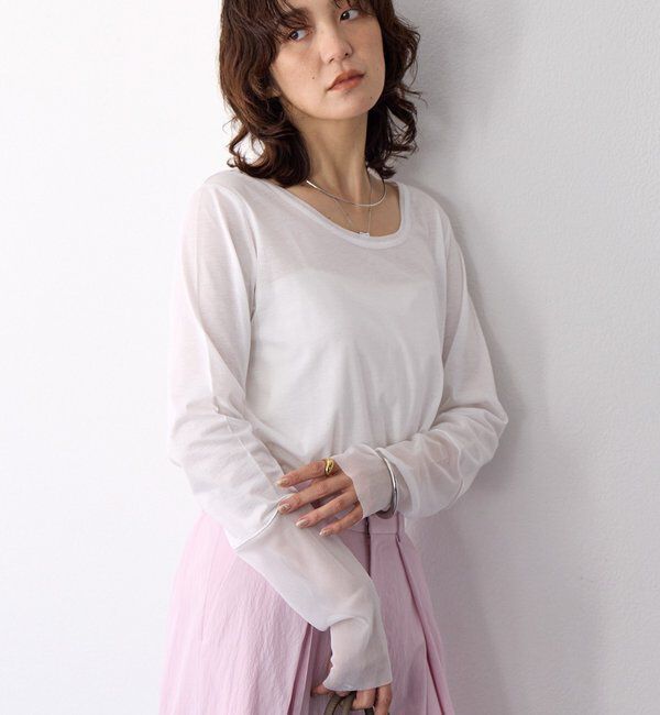  「【レイヤードに最適】チュールキリカエカットソー」|Tシャツ・カットソー|