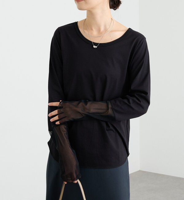  「【レイヤードに最適】チュールキリカエカットソー」|Tシャツ・カットソー|