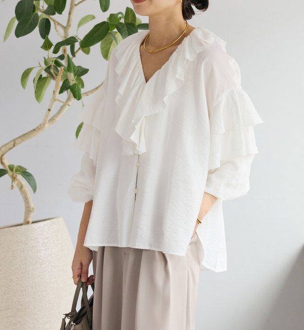  「【着映え】フリルディテールブラウス」|シャツ・ブラウス|