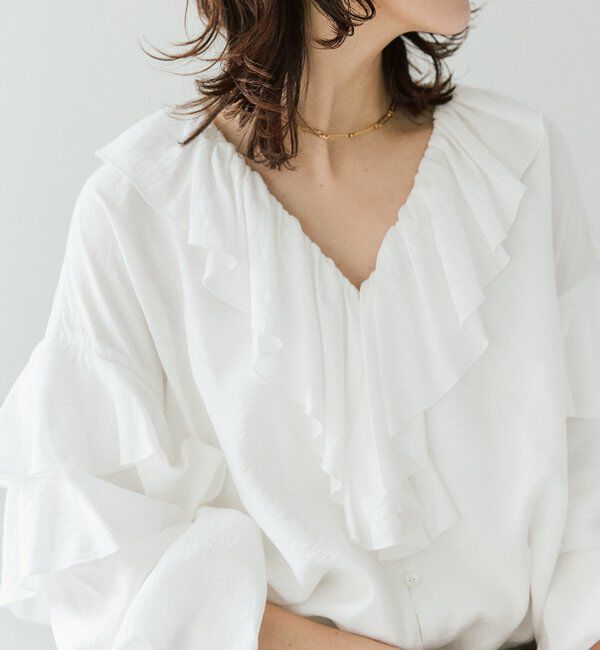  「【着映え】フリルディテールブラウス」|シャツ・ブラウス|