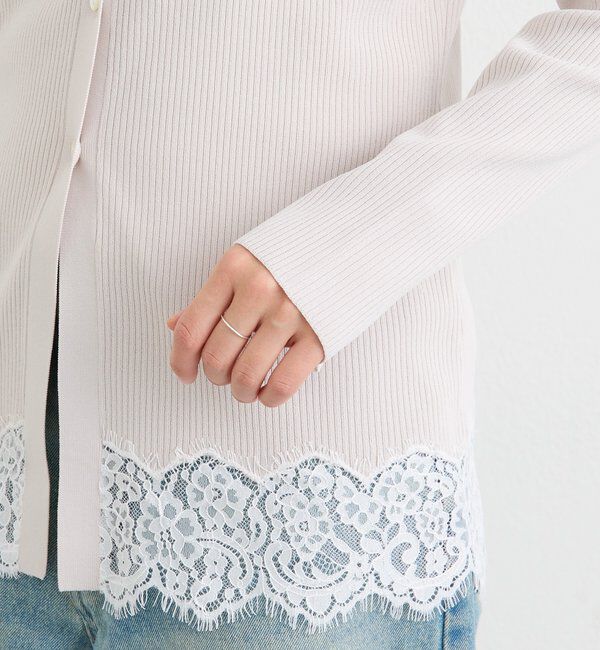  「【鮮度抜群】レーストリムカーディガン」|カーディガン|